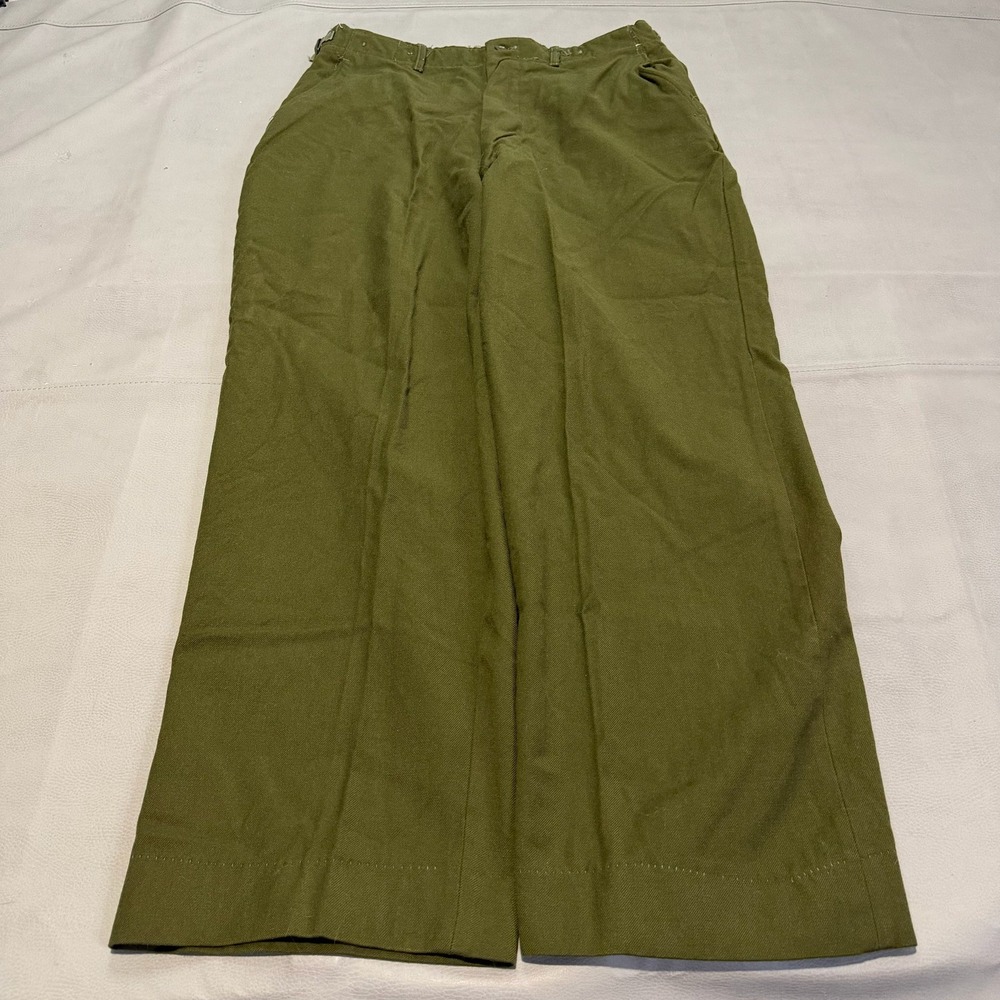 True VTG 70s US Military Wool Field War Trousers M-1951 Olive OG-108 Talon-7164-
